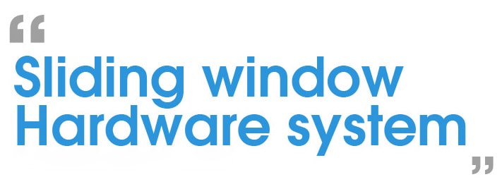 Hidden fan monorail sliding window hardware system 1